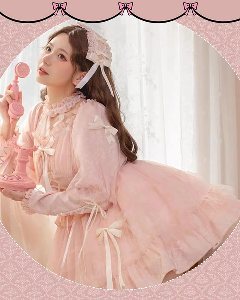 【韓嬢】ロリータ JSK ゴスロリ 森ガール ゴシック風 お姫様 甘ロリ　ピンク Amazon.co.jp: [トクとユウ] ロリータ JSK ワンピース ゴスロリ